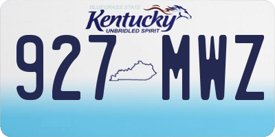 KY license plate 927MWZ