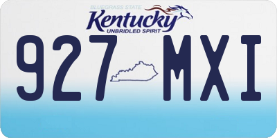 KY license plate 927MXI