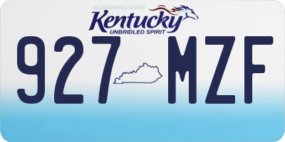 KY license plate 927MZF