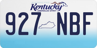 KY license plate 927NBF