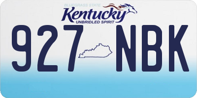 KY license plate 927NBK