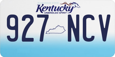 KY license plate 927NCV