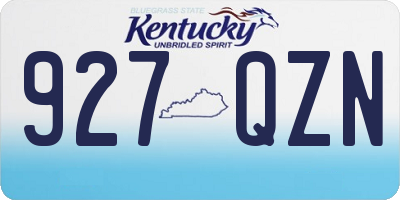 KY license plate 927QZN