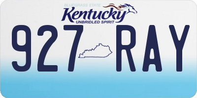 KY license plate 927RAY