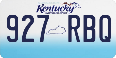KY license plate 927RBQ