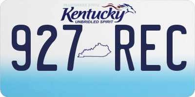 KY license plate 927REC