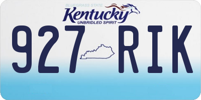 KY license plate 927RIK