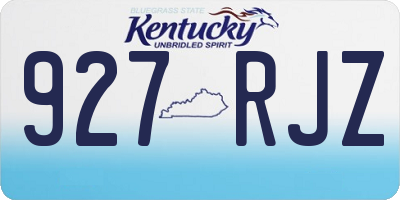 KY license plate 927RJZ
