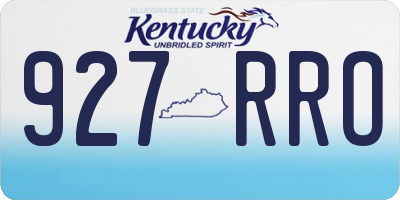 KY license plate 927RRO