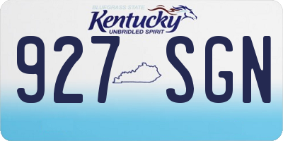 KY license plate 927SGN