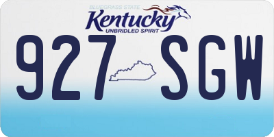 KY license plate 927SGW