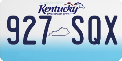 KY license plate 927SQX