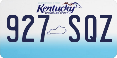 KY license plate 927SQZ
