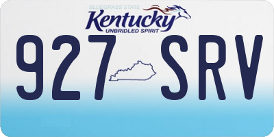 KY license plate 927SRV
