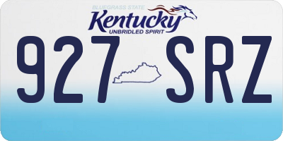 KY license plate 927SRZ