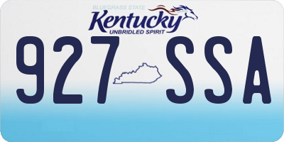 KY license plate 927SSA