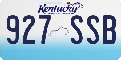 KY license plate 927SSB