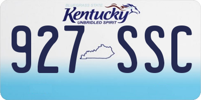 KY license plate 927SSC