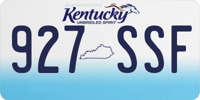 KY license plate 927SSF