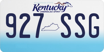 KY license plate 927SSG