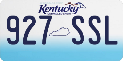 KY license plate 927SSL