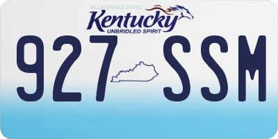 KY license plate 927SSM
