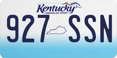 KY license plate 927SSN