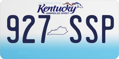 KY license plate 927SSP