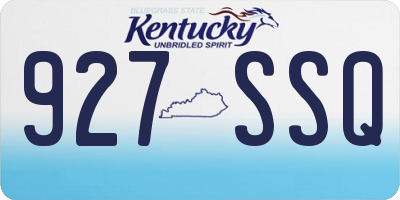 KY license plate 927SSQ