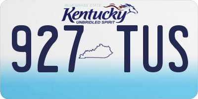 KY license plate 927TUS