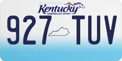 KY license plate 927TUV