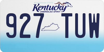 KY license plate 927TUW