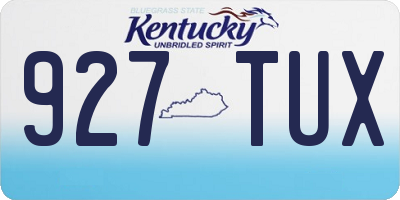KY license plate 927TUX