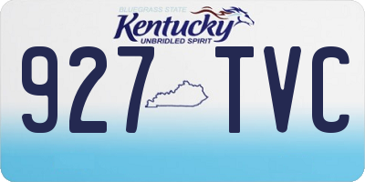 KY license plate 927TVC