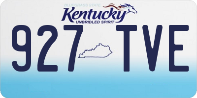 KY license plate 927TVE