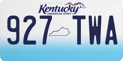 KY license plate 927TWA