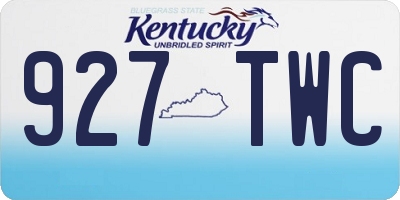 KY license plate 927TWC
