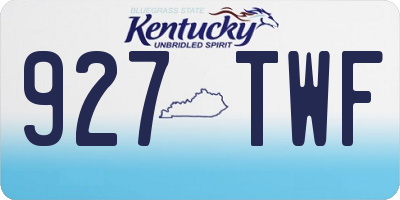 KY license plate 927TWF