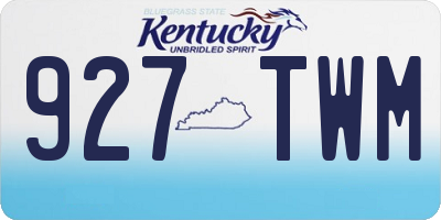 KY license plate 927TWM
