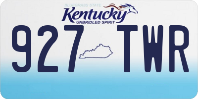 KY license plate 927TWR