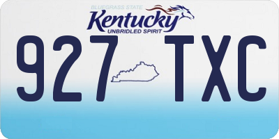 KY license plate 927TXC