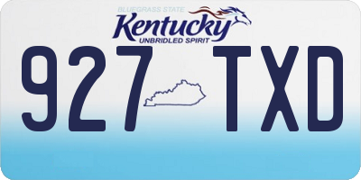 KY license plate 927TXD