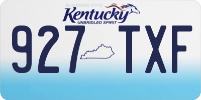 KY license plate 927TXF