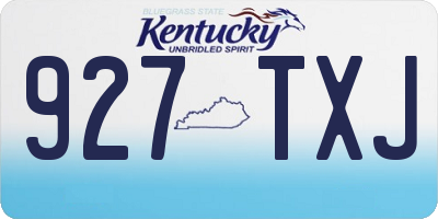 KY license plate 927TXJ