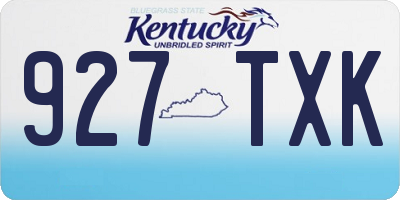 KY license plate 927TXK