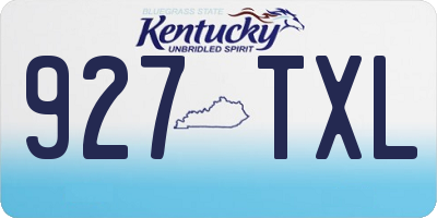 KY license plate 927TXL