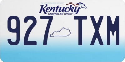 KY license plate 927TXM