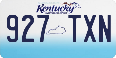 KY license plate 927TXN