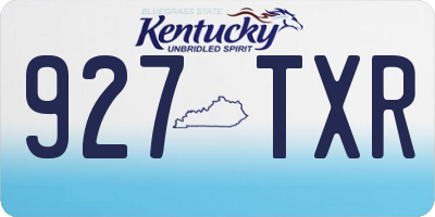 KY license plate 927TXR