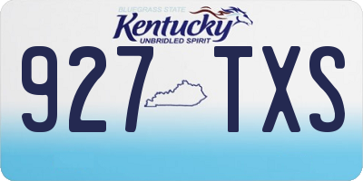 KY license plate 927TXS